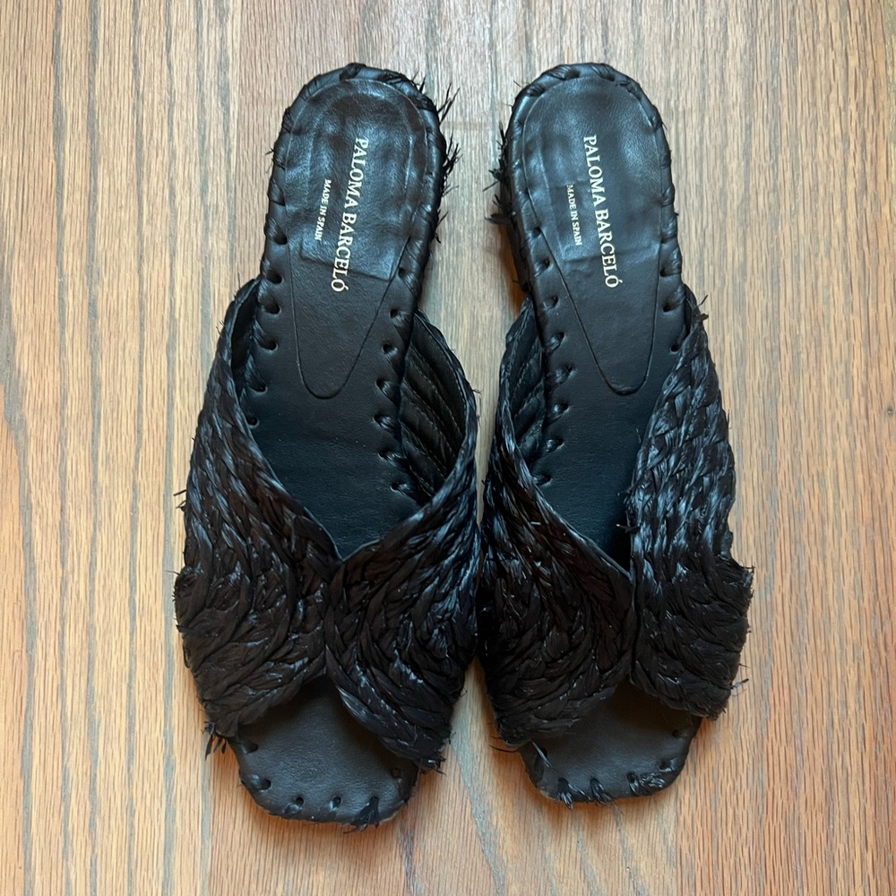 Paloma Barcelo Black Braided Slide